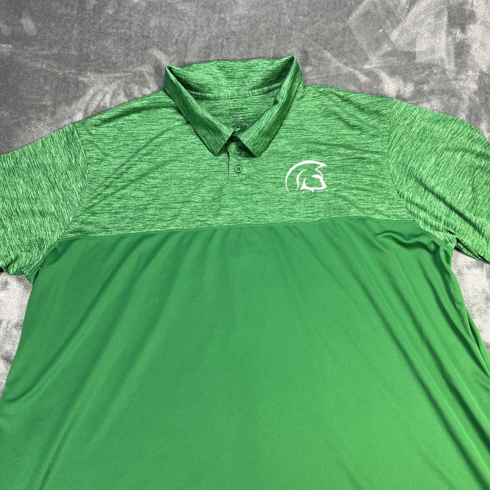 Michigan State Spartans Polo Mens 3XL Green Heather Lightweight Shirt Logo Patch